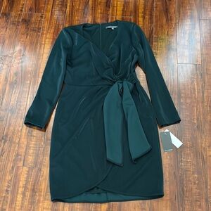 Elegant Green Wrap Dress